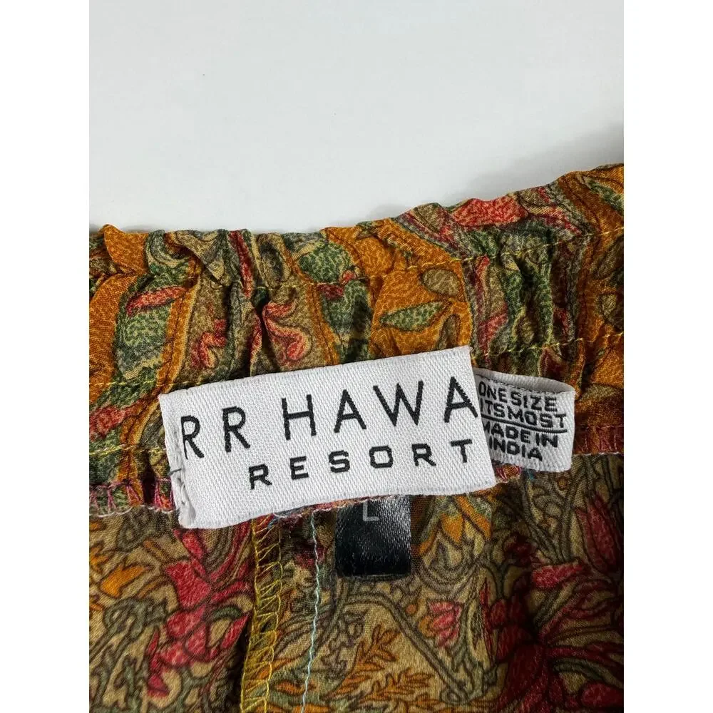 RR HAWAII Resort Floral Boho Drawstring Shorts Large